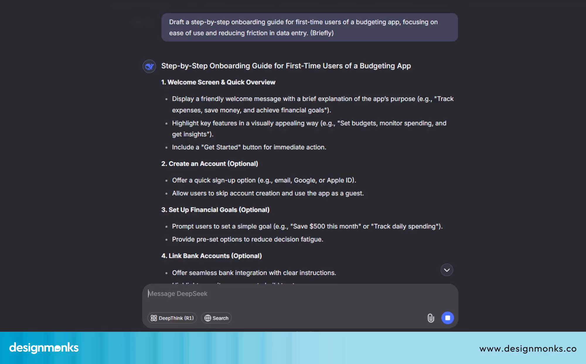 Provide Specific Info in DeepSeek Prompt